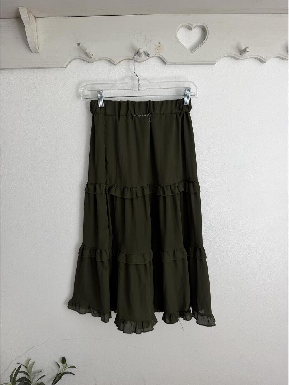Green Ruffle Skirt